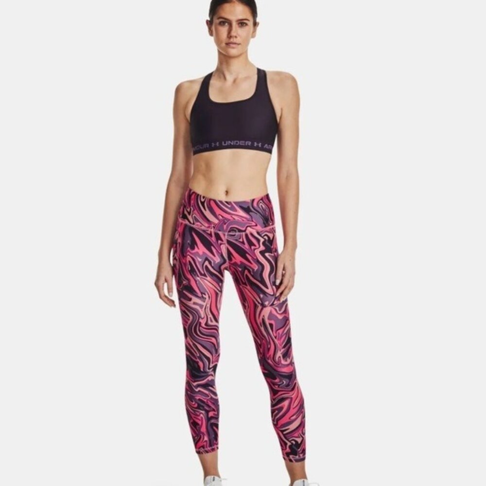 NWT Under Armour No Slip Waistband Ankle Training Compression Leggings Sz S